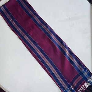 Scarf One Size burgundy Blue plaid